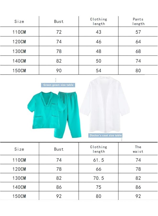 YelaJoy Kids Doctor Costume, Surgical Doctor Suit Uniform with Stethoscope, Lab Costumes for Kid, Dress Up Role Play for Kids 3-10 Year - Image 2